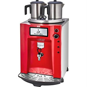 Premium Jumbo 23 Litre İki Demlikli Çay Makinesi - Kırmızı