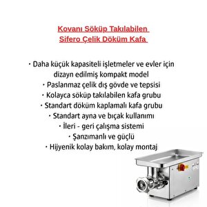 Çağdaş No 12 Sifero Sök Tak Kafa Ev Tipi Kıyma Makinesi 220v