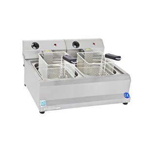 5000 Watt Çiftli 5+5 Lt Elektrikli Fritöz Hmk-fe5+5
