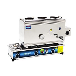 60 Lık Tüplü + Elektrikli 40 Litre 3 Demlikli Çay Kazanı
