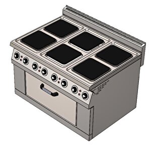 Csa Karacasan 150x100 Cm 6+1 Elektrikli 6 Lı Kuzine Ocak