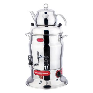 Işıkgaz Silver 10 Litre Çift Demlik Çay Semaveri Otomatı Makinesi