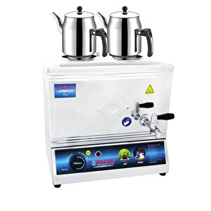 25 Lik Elektrikli 20 Litre 2 Demlikli Çay Kazanı Hedi̇yeli̇