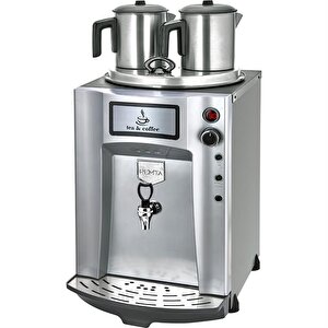 Remta Premium Otomatik Su Alma 23 Litre İki Demlikli Çay Kazanı Makinesi - Gri
