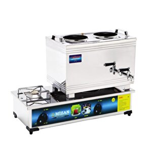 25 Lik Tüplü 20 Litre 2 Demlikli Çay Kazanı - Çay Ocağı