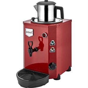 Mini Jumbo 9 Litre Tek Demlikli Çay Kazanı Makinesi - Kırmızı