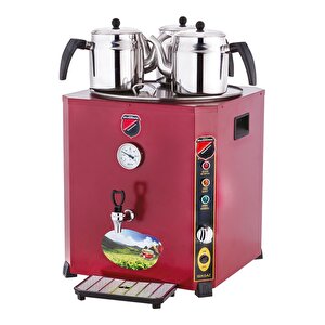 Elit Jumbo 36 Litre 3 Demlikli Çay Kazanı Makinesi Slvr-el03k