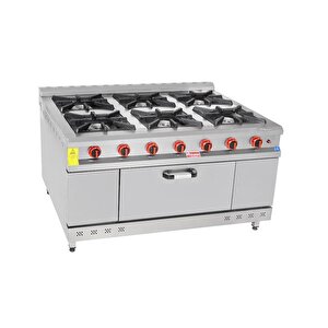 Endüstriyel 150x100 Cm 6+1 Lpg Tüplü 6 Lı Kuzine Ocak