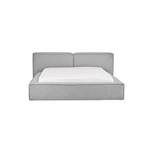 Mode Soft Döşemeli 2 Kişilik Baza Başlık Set Gri Keten (dairenize Teslim Kurulum Dahil) Gri