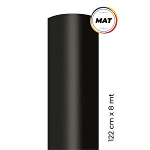 Mat Siyah Yapışkanlı Kaplama Folyosu 122 Cm  X 8 Mt