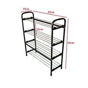 Prado Peyto 4 Bölmeli Metal Ayakkabılık Ayakkabı Rafı Düzenleyici Raf