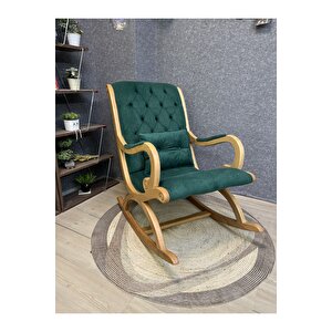 Asedia Rustik Naturel Natura Yeşil Sallanan Sandalye Dinlenme Emzirme Baba Tv Okuma Uzanma Koltuğu Berjer