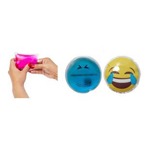 Gülen Emoji Mavi Ceylan Cep Sobası,el Isıtıcı,2 Adet Sıcak Su Torbası