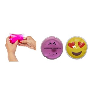 Kalp Emoji Pembe Ceylan Cep Sobası,el Isıtıcı,2 Adet Sıcak Su Torbası
