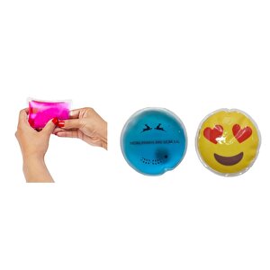 Kalp Emoji Mavi Ceylan Cep Sobası,el Isıtıcı,2 Adet Sıcak Su Torbası