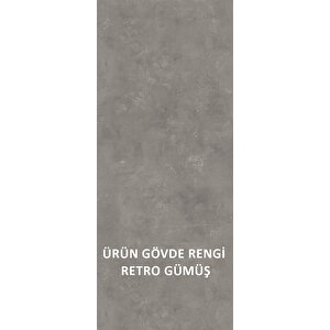 Karen Banyo Gümüş 65 Cm Lavabolu Banyo Dolabı Retro Gümüş-beyaz Lavabo Dahil