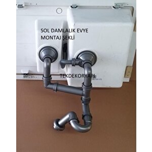 Tekdekor Grani̇t Evye Si̇fonu Takimi 1,5göz Teka Franke Blonco Domi̇nox  Si̇fonu