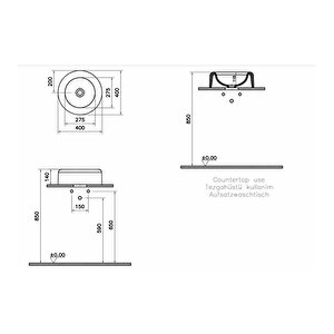 Vitra Liquid 7312b403-0016 Çanak Lavabo, 40 Cm, Beyaz