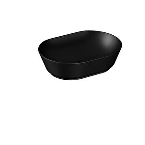Vitra Geo 7427b083-0016 Oval Çanak Lavabo, 55 Cm, Mat Siyah