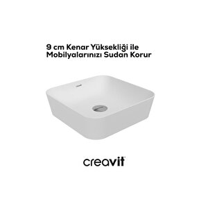 Ultra Kare Çanak Lavabo 40cm Beyaz