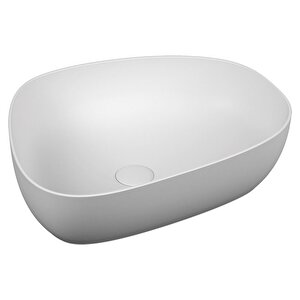 Vitra Outline 5991b401-0016 Asimetrik Lavabo, Vitra Clean, 56 Cm, Mat Beyaz