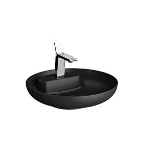 Vitra Memoria 5880b483-0563 Yuvarlak Çanak Lavabo, Vitra Clean, 50 Cm, Mat Siyah