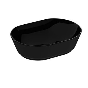 Vitra Geo 7427b070-0016 Oval Çanak Lavabo, 55 Cm, Siyah