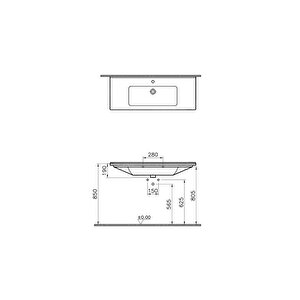 Vitra S50 5480b003-0001 Etajerli Lavabo, 120 Cm, Beyaz
