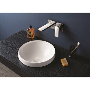 Vitra Frame 5651b403-0016 Tezgah Üstü Yuvarlak Lavabo, Vitra Clean, 40 Cm, Beyaz