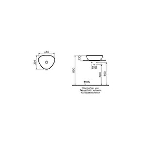 Vitra Plural 7812b475-0016 Üçgen Alçak Çanak Lavabo, Vitra Clean, 47 Cm, Mat Yosun Yeşili