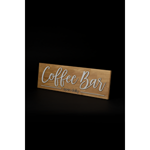 Ahşap Kahve Mutfak Dekoratif Duvar Coffee Bar