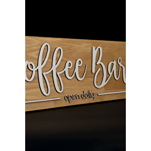Ahşap Kahve Mutfak Dekoratif Duvar Coffee Bar