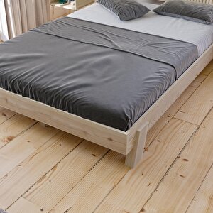 Ebruli Model Doğal Çam Ahşap Karyola