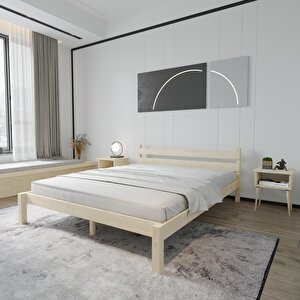 Letto Model Vernikli Ahşap Karyola Ve İki Komodin Set 90x190 cm