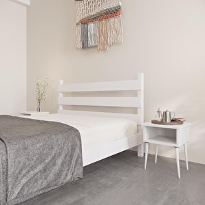 Natura Model Ceviz Renk Çam Ahşap Karyola Ve İki Komodin Set 120x200 cm