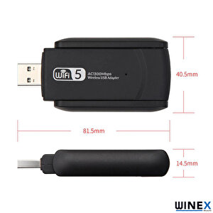 Wifi5 Ac1300mbps 2.4g+5g Wifi Dongle Usb 3.0 Adaptör