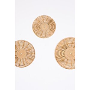 Japandi, Retro Eklektik Boho, Bohem Afrikan, Iskandinav Rattan Duvar Dekoru & Supla 35 Cm