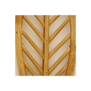 Çocuk Elbise Askısı, Duvar Askısı, Yaprak Rattan Askı, Dekoratif Bohem Askı, Ahşap Askılık 45x12cm