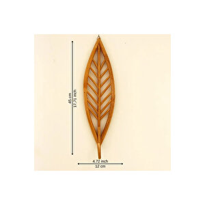 Çocuk Elbise Askısı, Duvar Askısı, Yaprak Rattan Askı, Dekoratif Bohem Askı, Ahşap Askılık 45x12cm