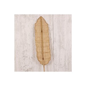 Japandi, Iskandinav Dekoratif Bambu Rattan Saksı Süsü Deniz Sazı Yelpaze Duvar Dekoru 2 Li 20x200cm