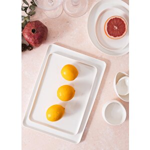 Cotta Limoges Servis Tabağı Beyaz 33x23 Cm