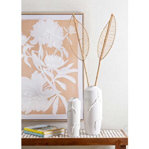 Licia Seramik Vazo Beyaz 19x19x48 Cm