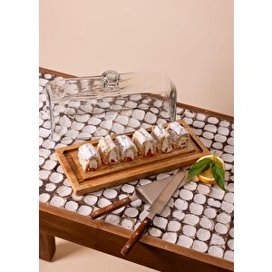 Madera Dikdörtgen Kek Saklama Fanusu 15x32x14 Cm