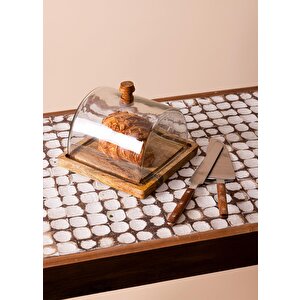 Madera Dikdörtgen Kek Saklama Fanusu 18x24x24 Cm