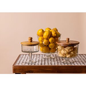 The Mia Madera Ayaklı Kurabiye Kavanozu 18x17x17 Cm