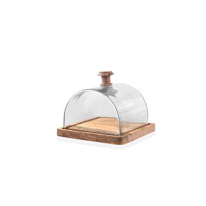 Madera Dikdörtgen Kek Saklama Fanusu 15x19x19 Cm