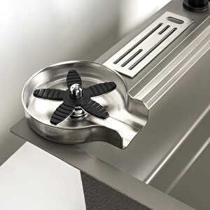 Paslanmaz Çelik Sus304 Teknolojik Akıllı Şalale Evye Seti 75x45cm 5 Fonksiyonlu Mutfak Evyesi + Full Set Dahildir