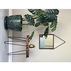 Klasik Saksı Mia Tabaklı 38 Cm X 40 Cm Koyu Yeşil Mermer Desenli Koyu Yeşil 02
