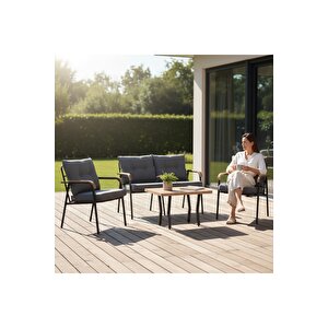 Köyceğiz 2 1 1 Sehpa(50*75) Bahçe Balkon Mutfak Takımı,koyu Gri