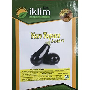 A-z Tohum Patlican Tohumu A-z 60 F1 Yari Topan Patlican - 20 Adet Tohumluk